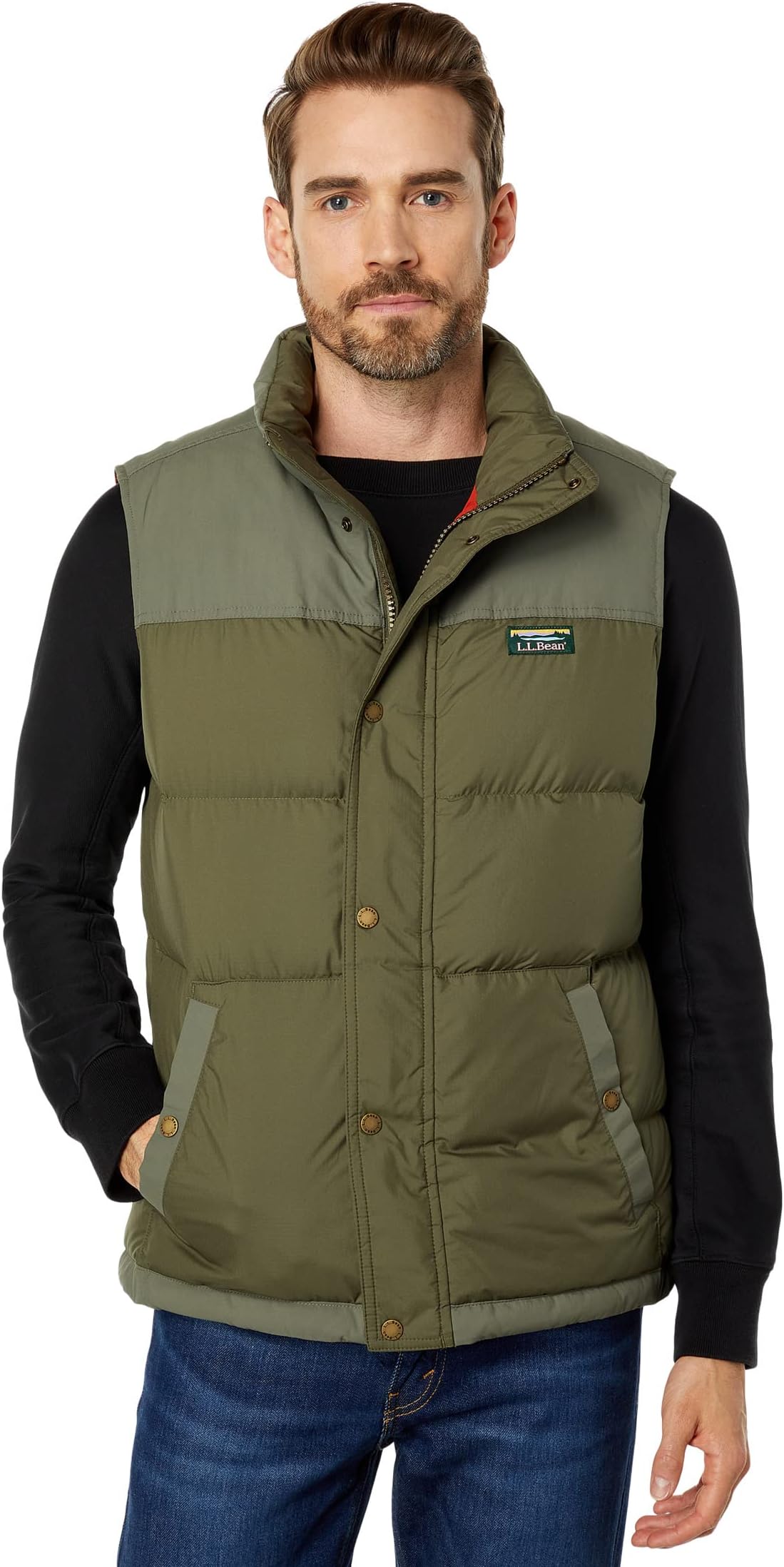 

Жилет Mountain Classic Down Vest Color-Block L.L.Bean, цвет Kelp Green/Dusty Olive