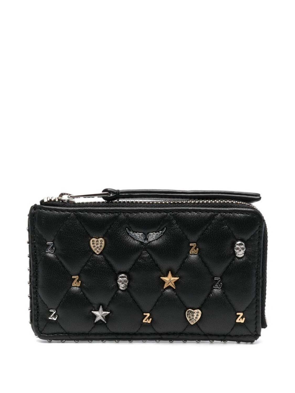 

Zadig&Voltaire картхолдер с круговой молнией и заклепками, черный