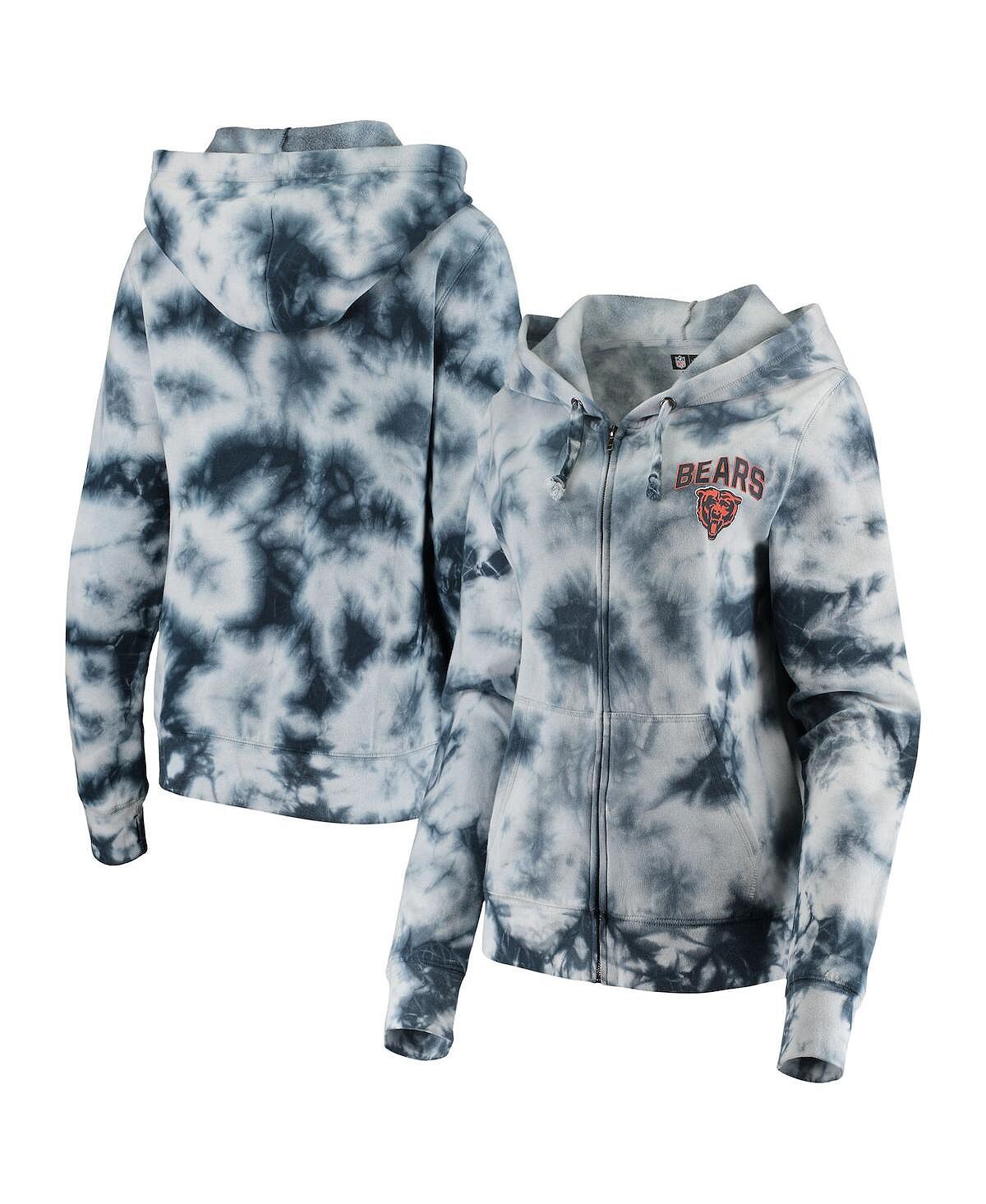 

Женская темно-синяя флисовая толстовка с молнией во всю длину Chicago Bears Tie Dye New Era, темно-синий