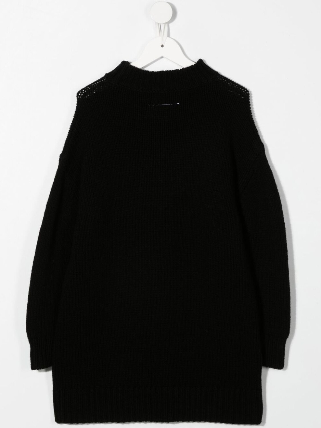 

MM6 Maison Margiela Kids шерстяное платье-джемпер вязки интарсия, черный