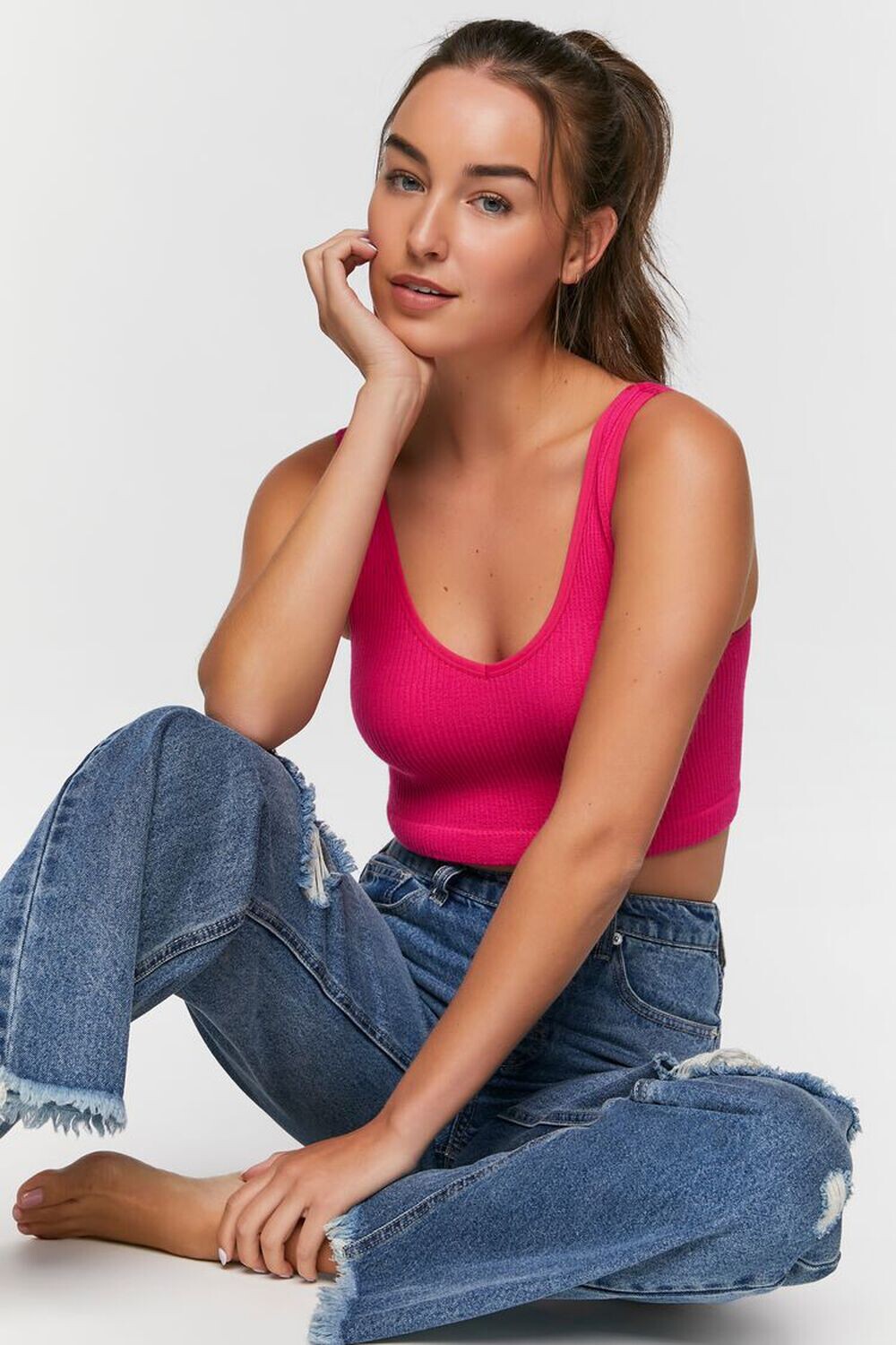 

Бесшовный бюстгальтер без косточек в рубчик Forever 21