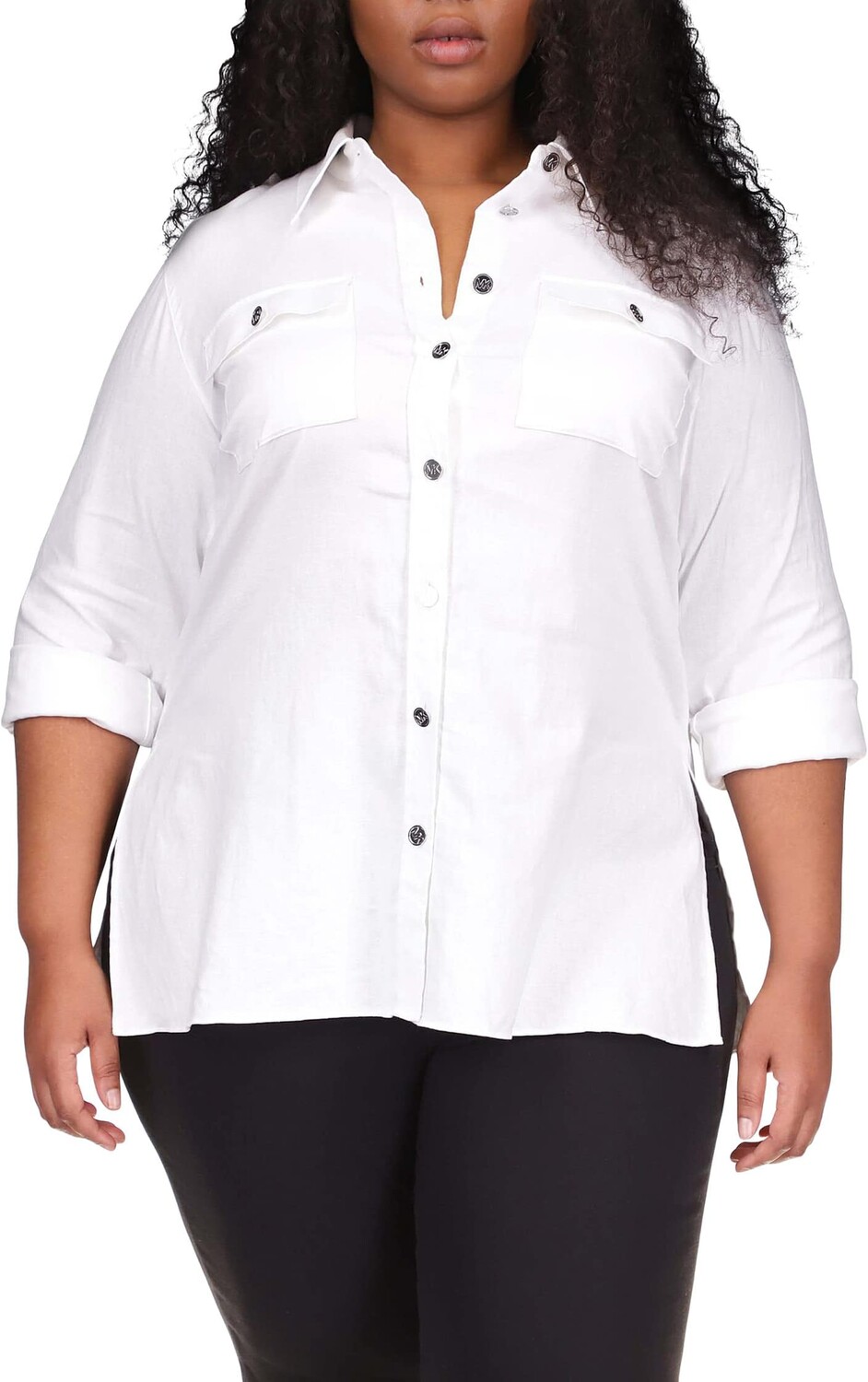 

Пуловер Michael Kors Plus Size Linen Slub Tunic, белый