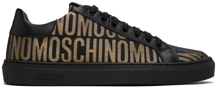 

Черно-золотые кроссовки с логотипом Moschino, цвет Fantasy color
