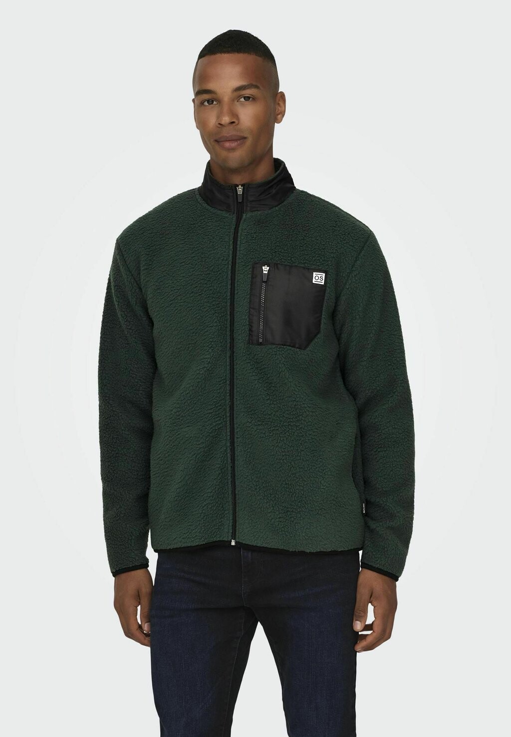 

Флисовая куртка JUST REG FULL ZIP Only & Sons, темная ель