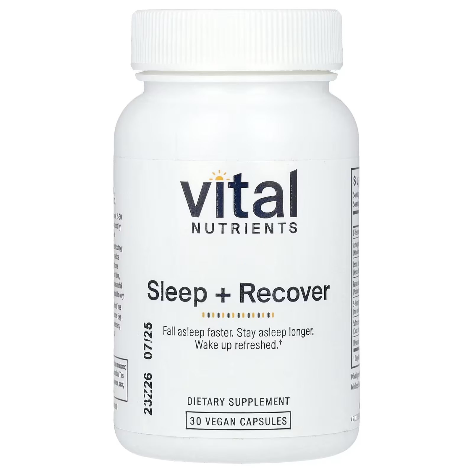 Пищевая добавка Vital Nutrients Sleep + Recover, 30 веганских капсул пищевая добавка vital nutrients 5 htp 50 мг 60 веганских капсул