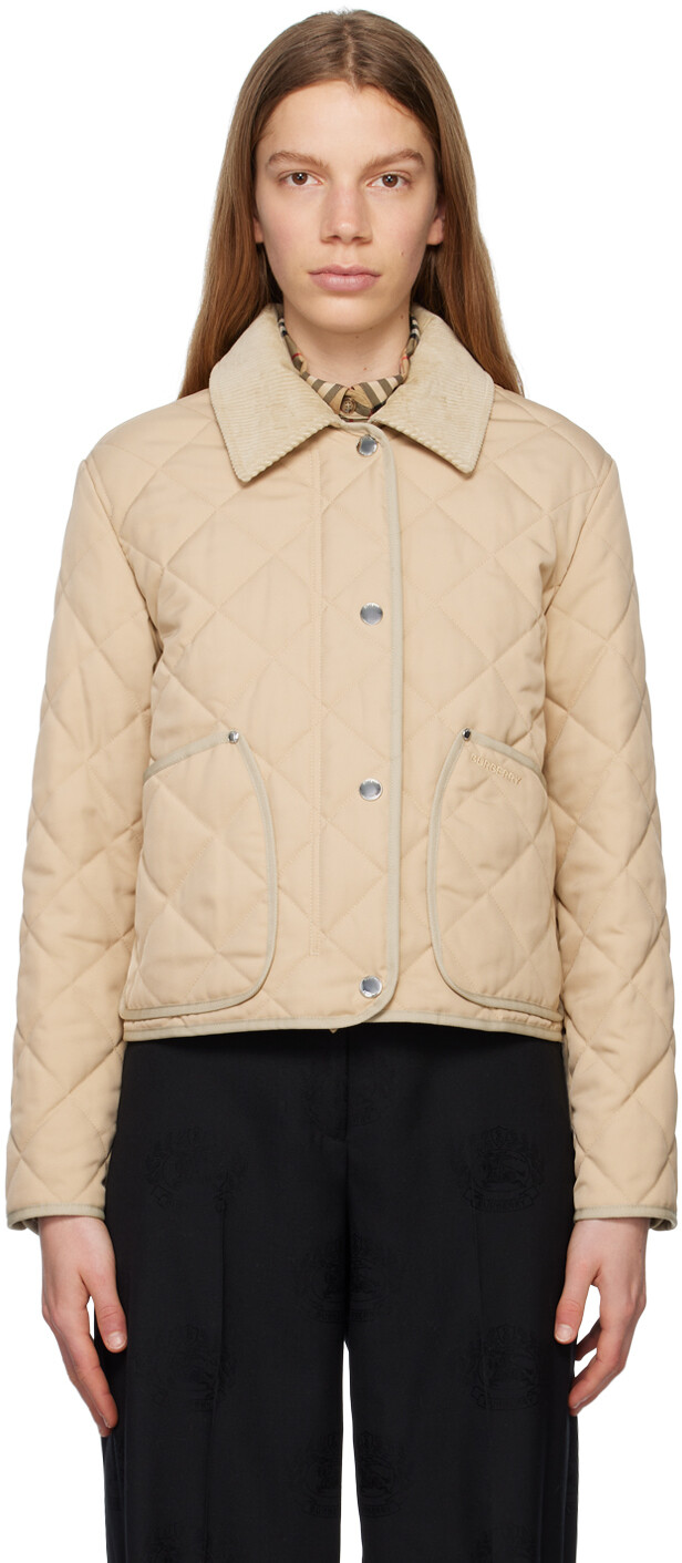 

Бежевая стеганая куртка Burberry, Бежевый