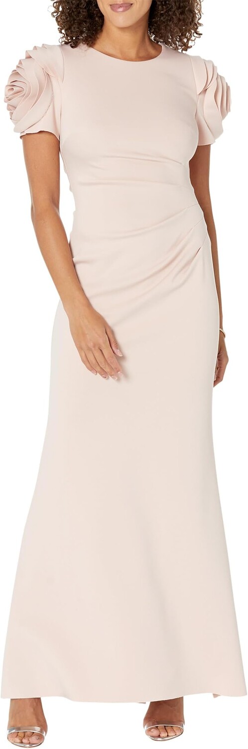 

Платье Long Scuba with Flower Shoulder XSCAPE, цвет Blush