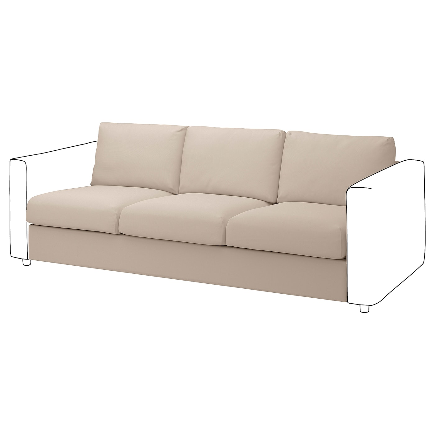 ВИМЛЕ 3-местный диван, Халларп бежевый VIMLE IKEA