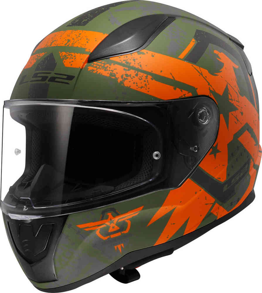 Шлем FF353 Rapid II Thunderbirds LS2, оливковый матовый/оранжевый абсолютный шлем вектор ii ls2 черный титан
