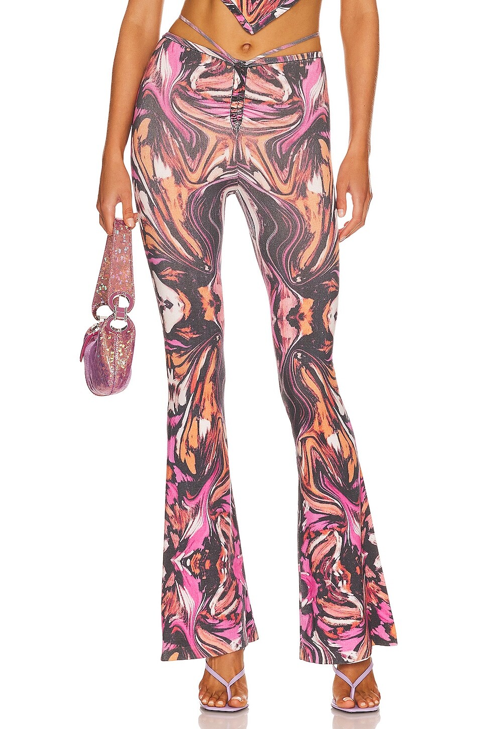

Брюки h:ours Detria Ruched Front, цвет Pink & Orange Swirl
