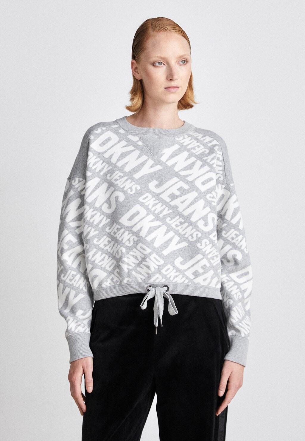 

Толстовка DKNY TIE LOGO, цвет steel grey heather/ivory