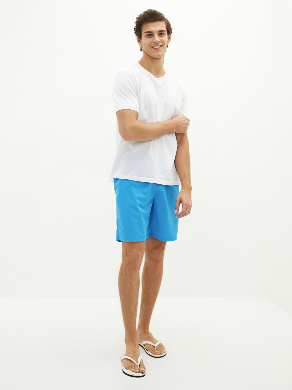 

Базовые мужские шорты для плавания до колена LCW SWIMWEAR, голубые