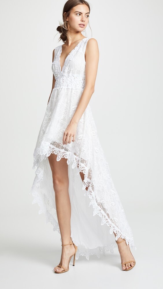 

Платье Temptation Positano Prato High Low V Neck, белый