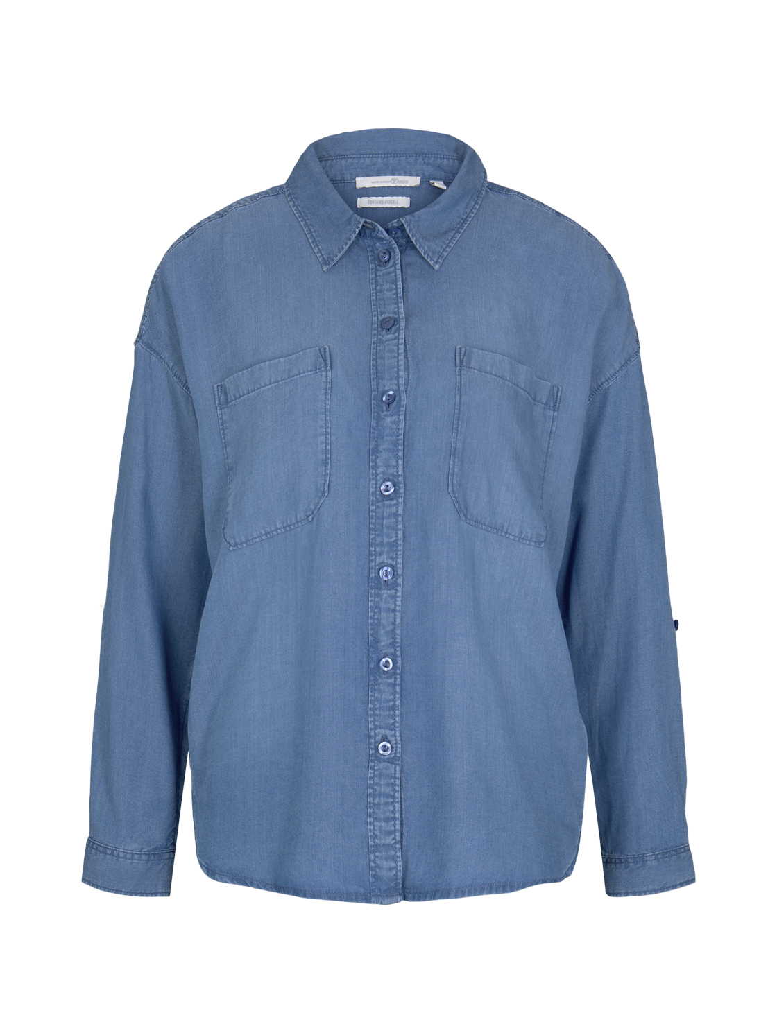 Блуза TOM TAILOR Denim Hemd BUTTON DOWN, синий лонгслив tom tailor размер 104 110 синий