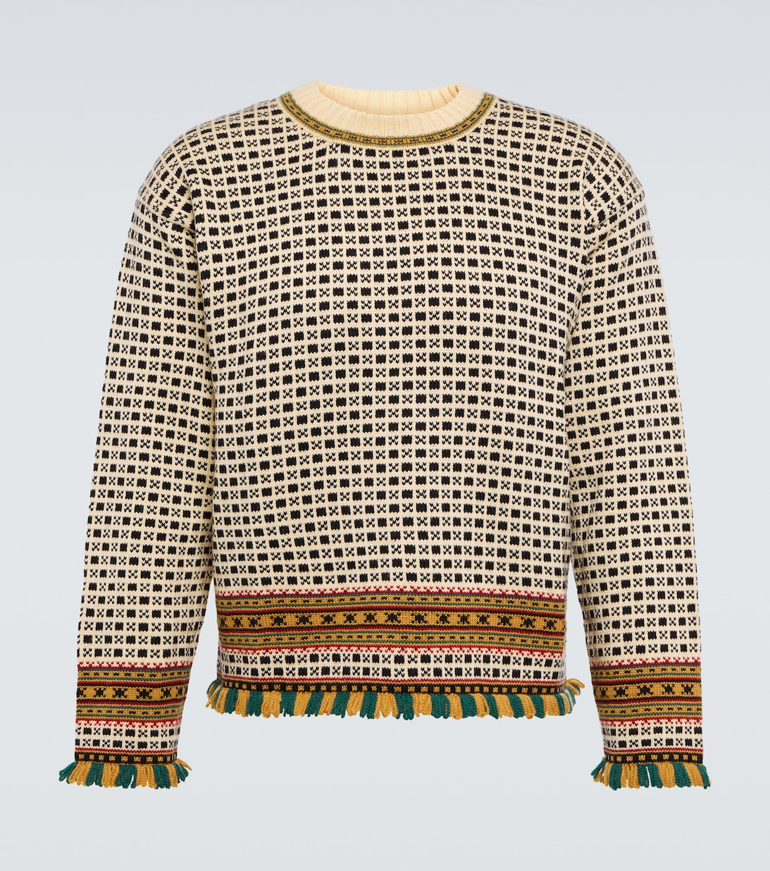 Жаккардовый шерстяной свитер Bode, разноцветный