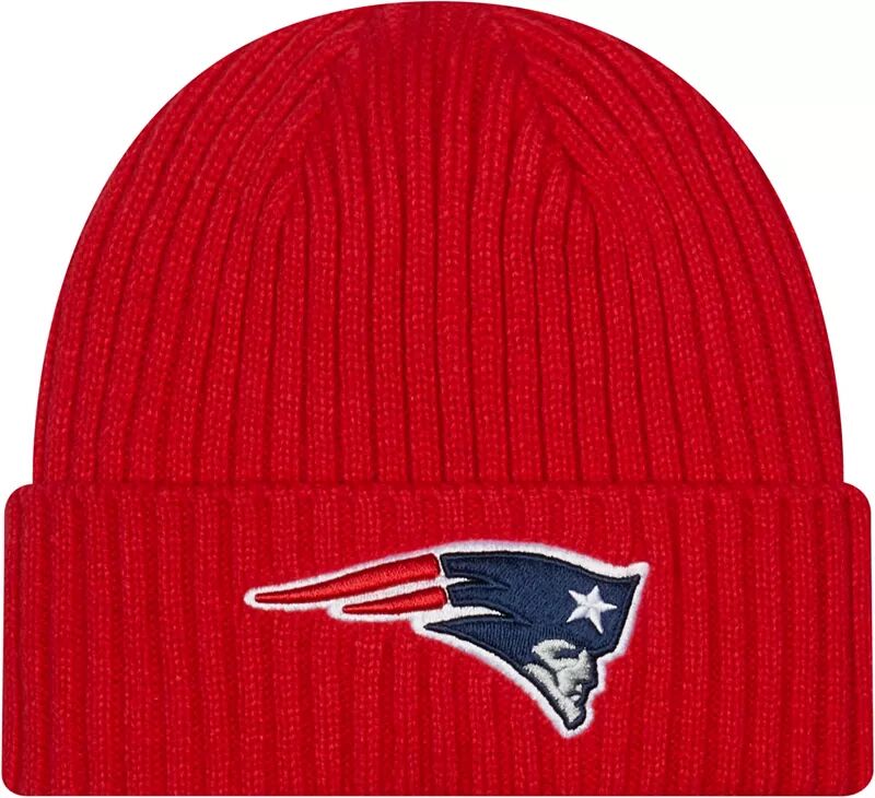 

Мужская классическая красная шапка New Era New England Patriots Core с манжетами