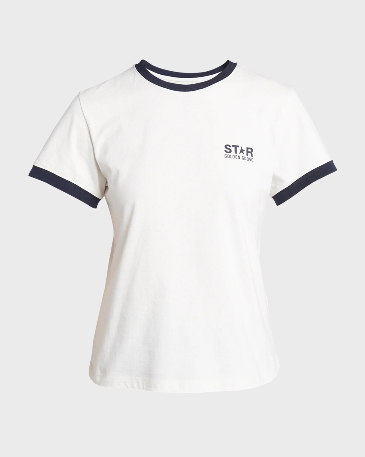 

Футболка с логотипом Star и короткими рукавами Golden Goose, цвет Heritage White Dark Blue