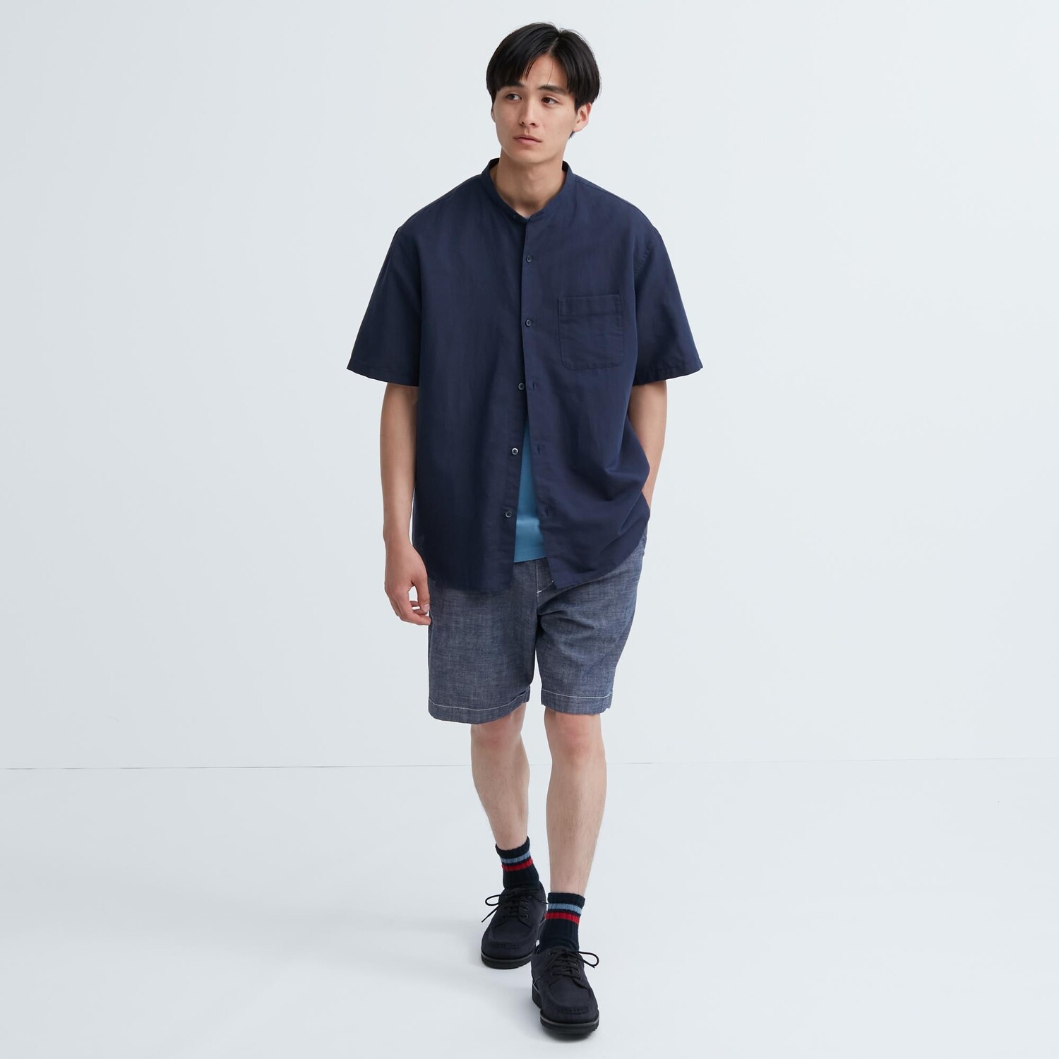 

Шорты-стрейч Uniqlo Chambray, синий