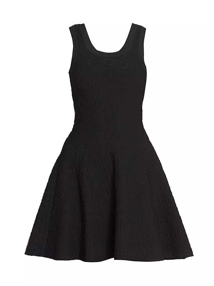 

Расклешенное мини-платье с тиснением под крокодила Alaïa, черный
