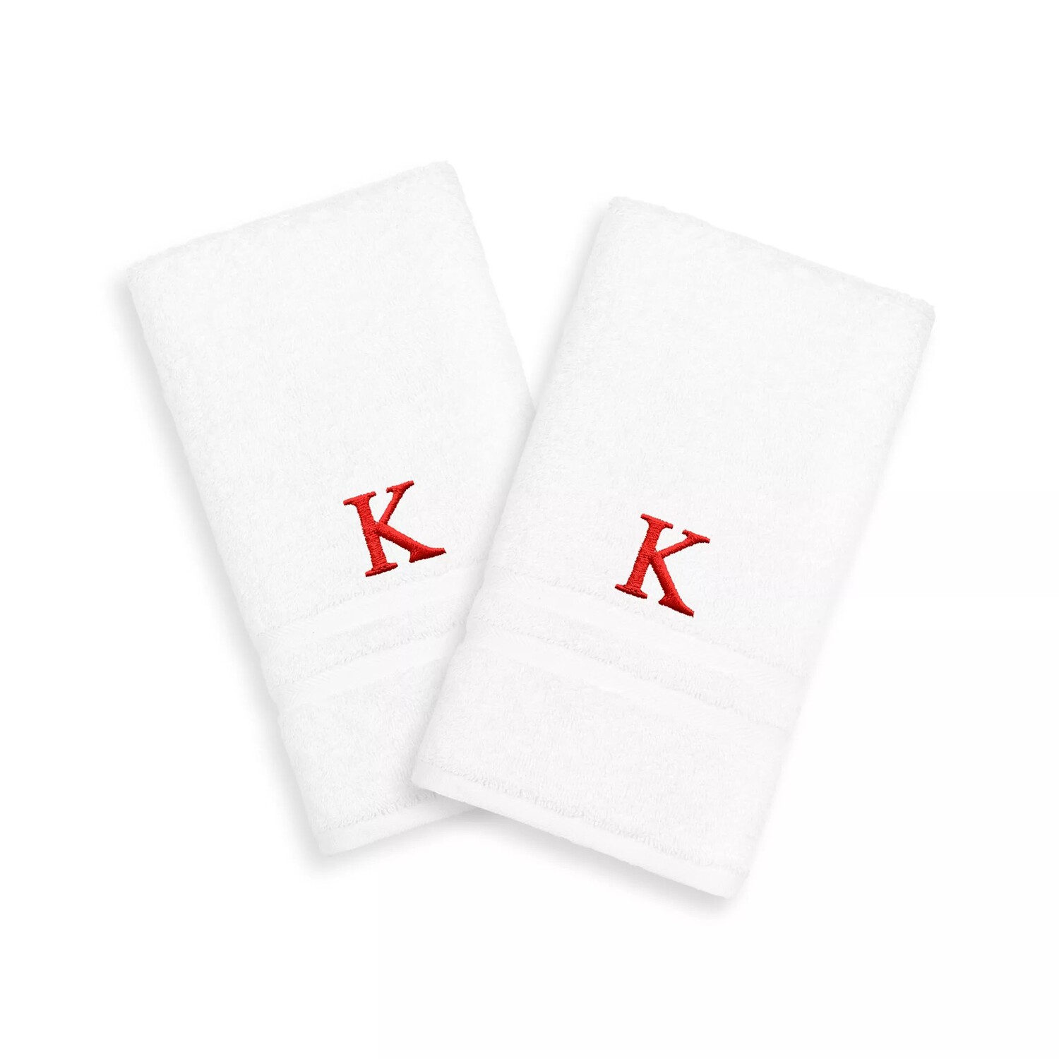 

Linum Home Textiles, 2 упаковки красных полотенец для рук с монограммой