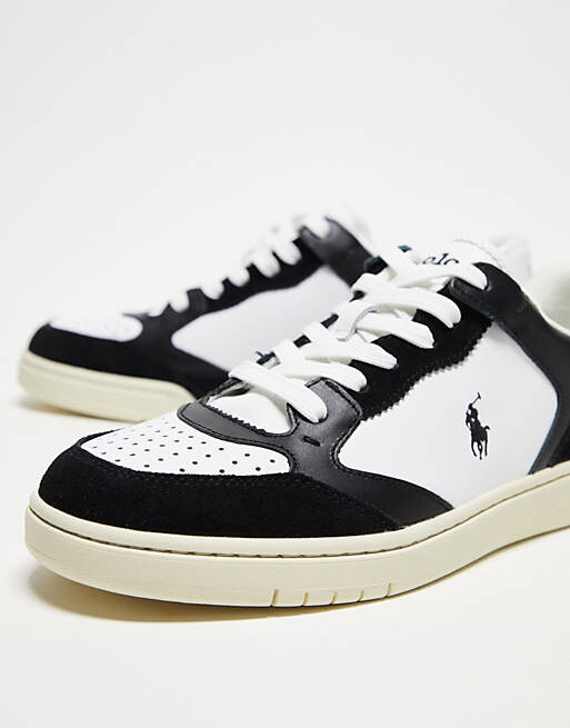 

Черно-белые кроссовки Polo Ralph Lauren Court Lux с логотипом в виде пони, Черный