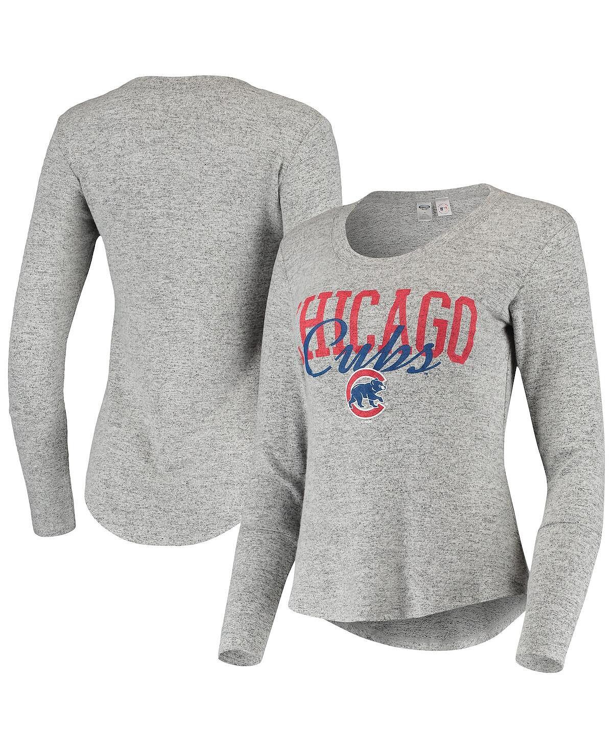

Женская серая футболка Chicago Cubs Tri-Blend с длинным рукавом Concepts Sport, серый