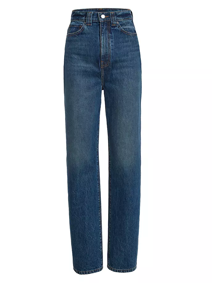 Узкие джинсы Albi со средней посадкой Khaite, цвет archer цена и фото