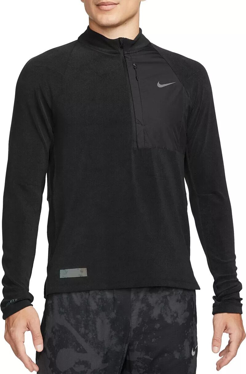 

Мужская футболка среднего слоя с молнией 1/2 Nike Dri-FIT Run Division, черный