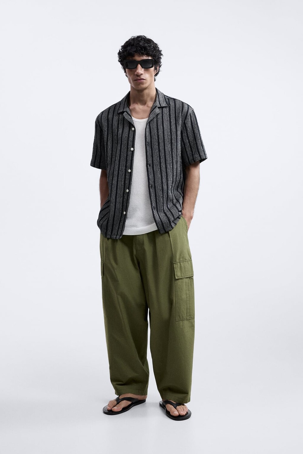 

Полосатая рубашка ZARA, синий