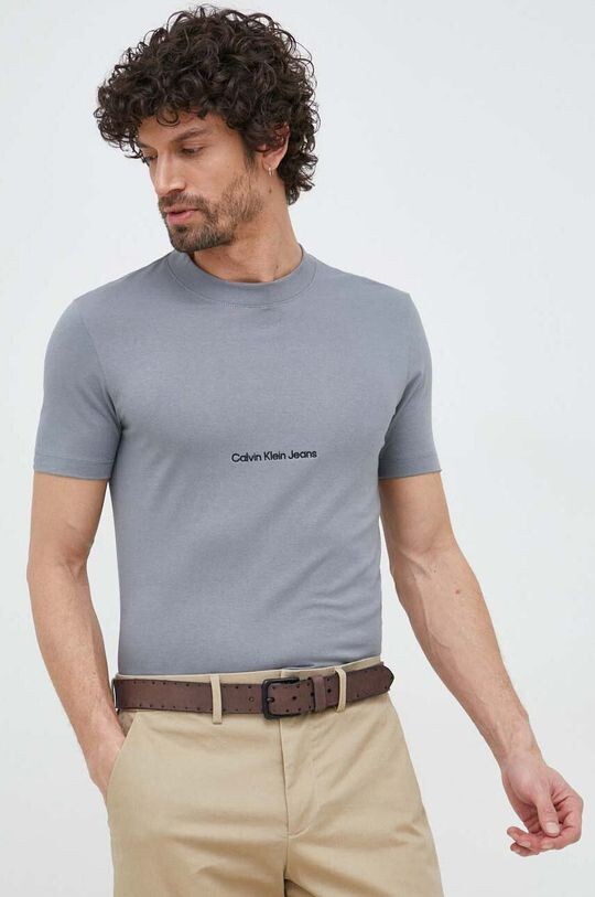 

Хлопковая футболка Calvin Klein Jeans, серый