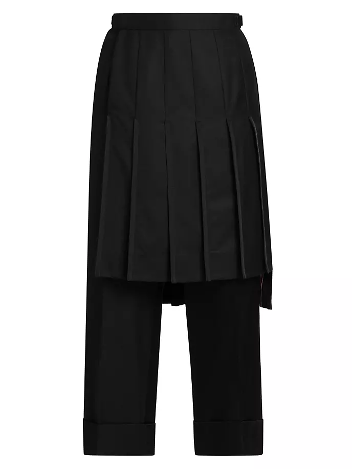 

Брюки-килты с коллажем и складками Thom Browne, черный