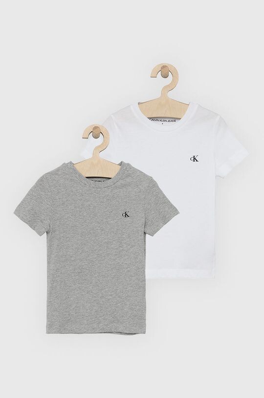 

Детская хлопковая футболка Calvin Klein Jeans (2 шт.) IB0IB01093.PPYY, серый