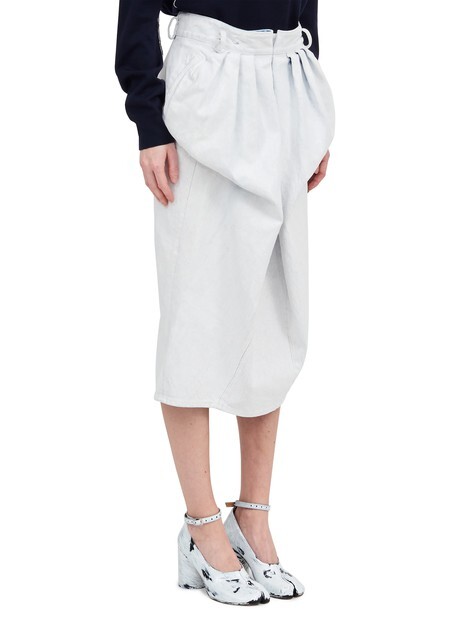 

Джинсовая юбка со сборками Maison Margiela, белый