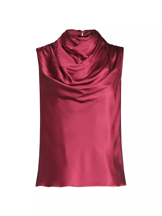 Атласная блузка Leah с драпировкой Aiifos, цвет bordeaux