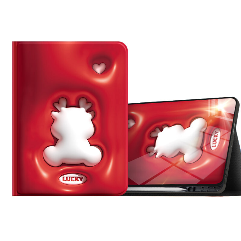 

Super Mouse Плоский защитный чехол, Camellia red silhouette dragon pen trough model丨honeycomb heat