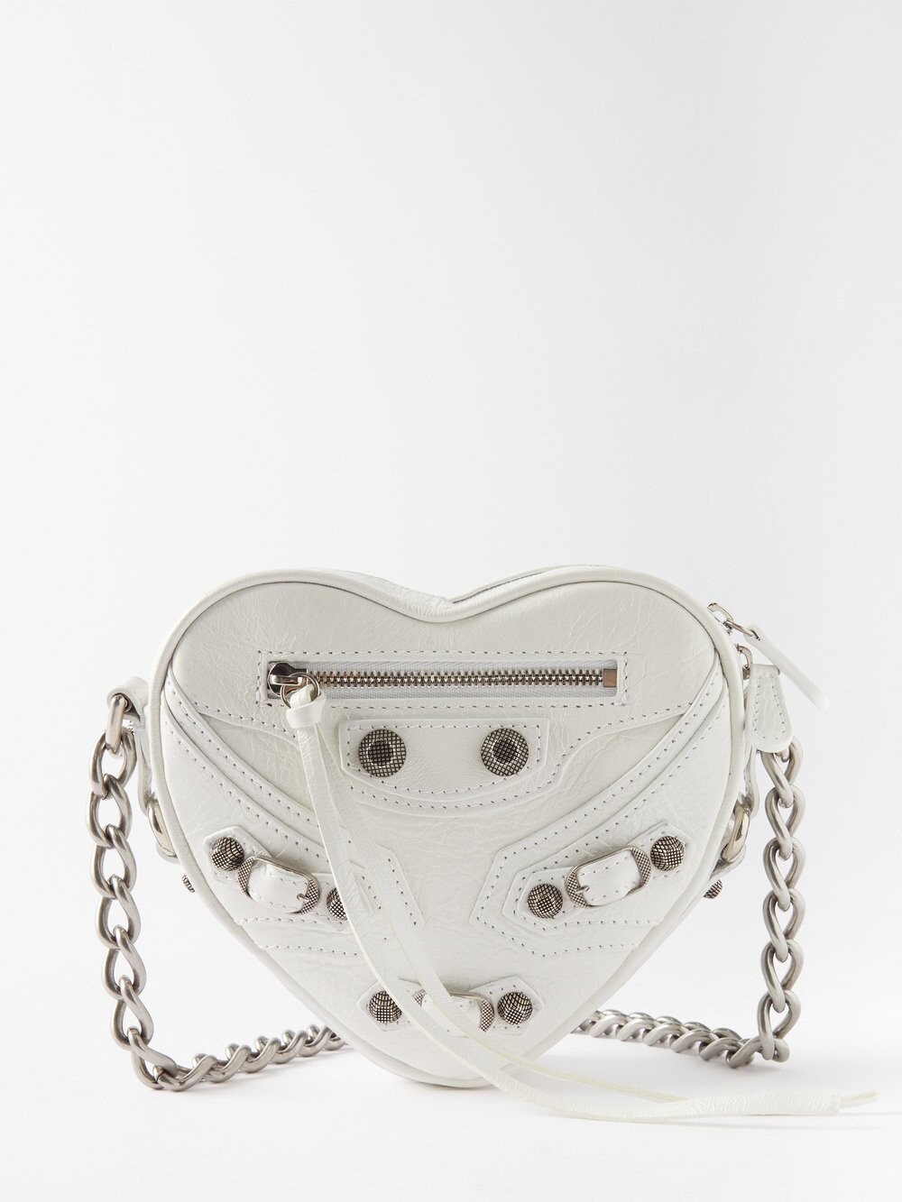 

Миниатюрная кожаная сумка через плечо le cagole heart Balenciaga, белый
