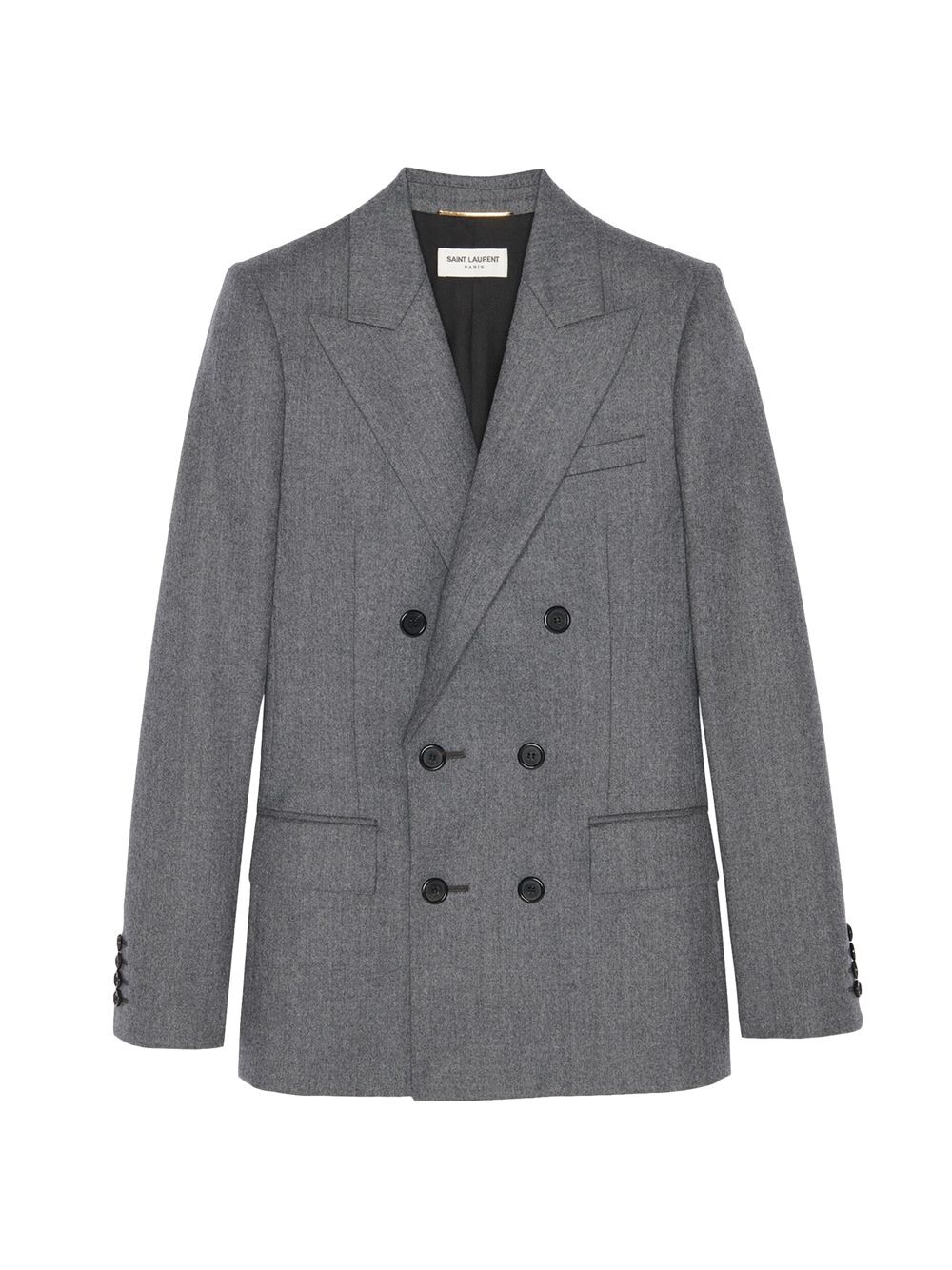 

Двубортный жакет из фланели Saint Laurent