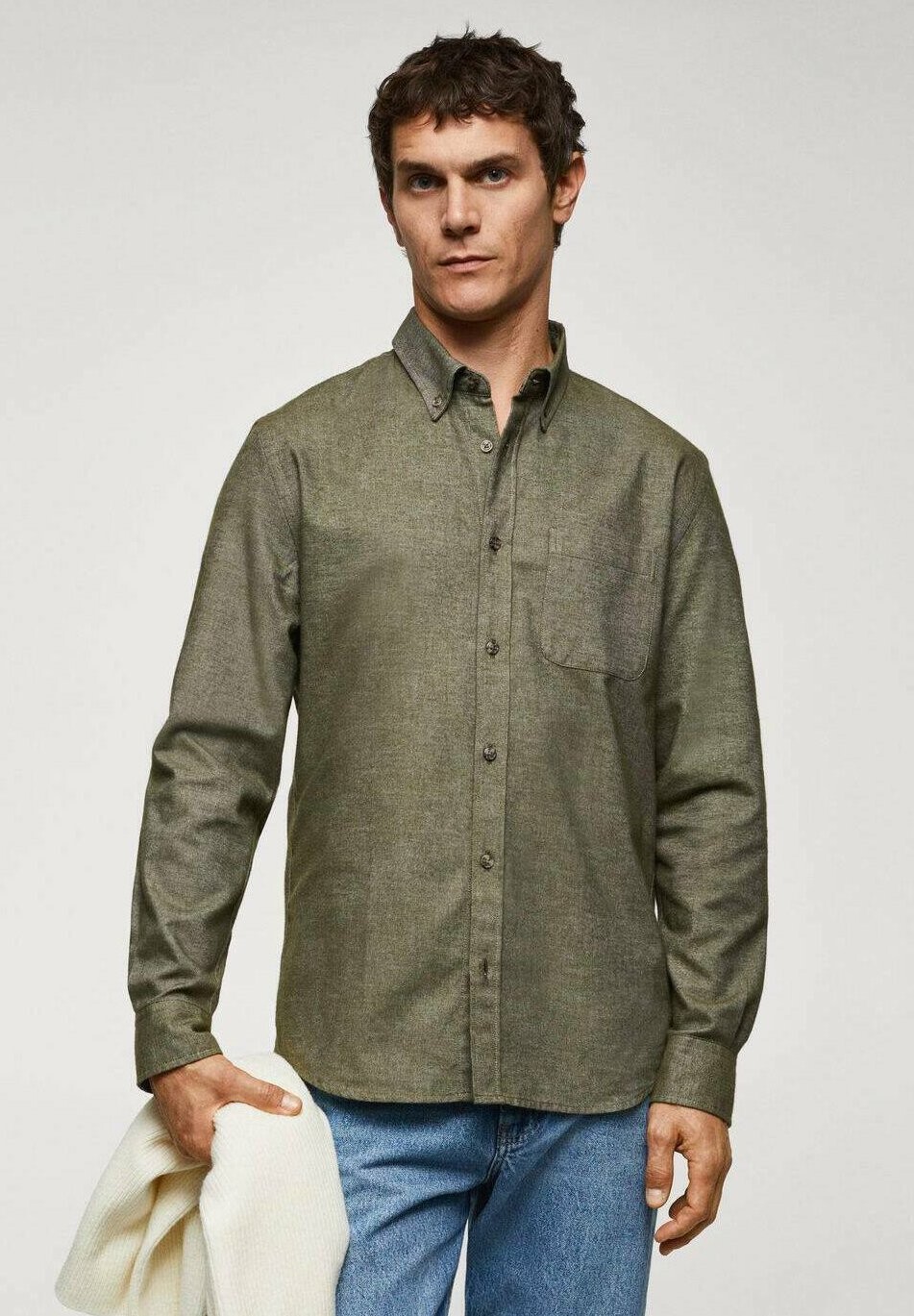 

Рубашка Mango, цвет khaki