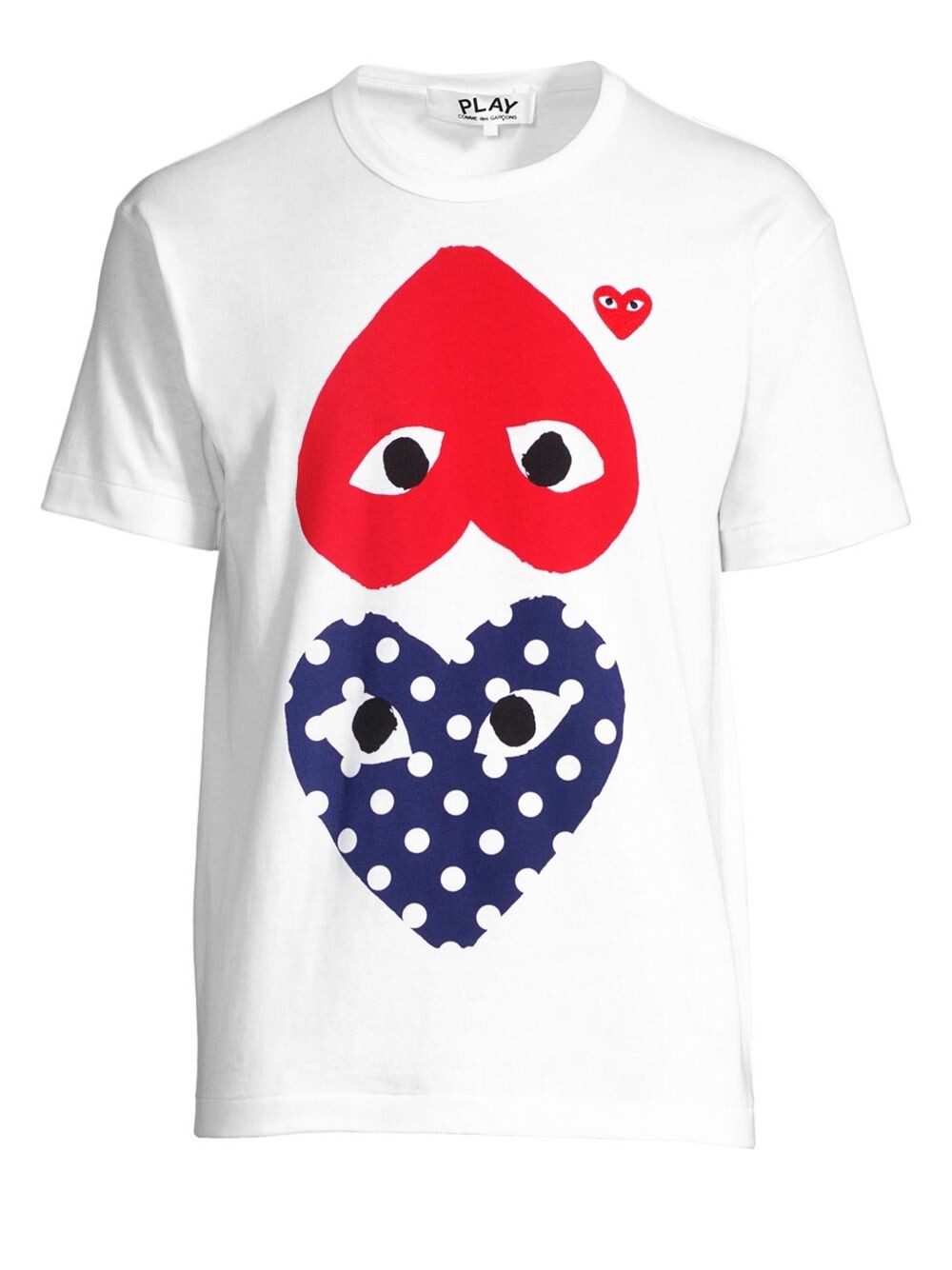 

Футболка с рисунком сердца в горошек Comme des Garçons PLAY, белый
