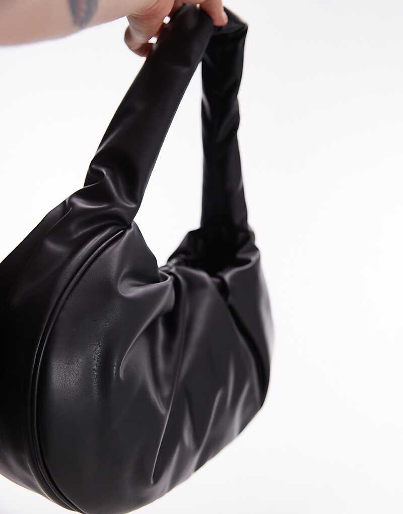 

Topshop – Tayla – Черная большая сумка с рюшами