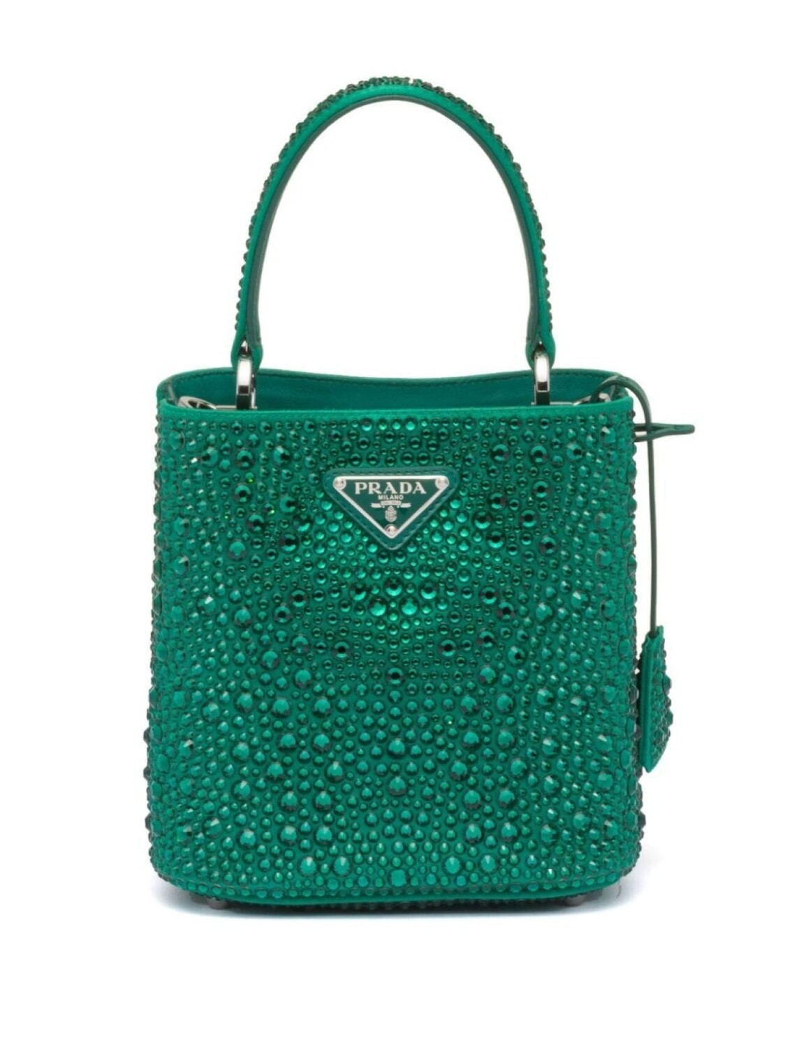 

Prada маленькая сумка-тоут Panier с кристаллами, зеленый