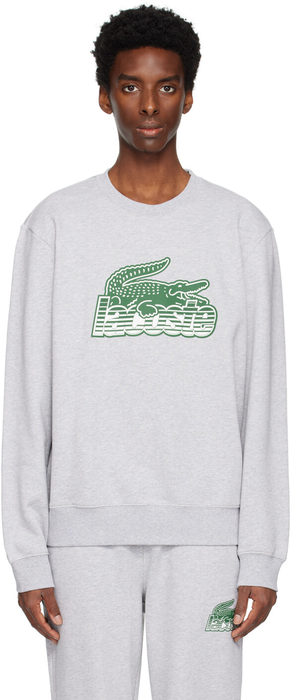 

Серый свитшот с принтом Lacoste