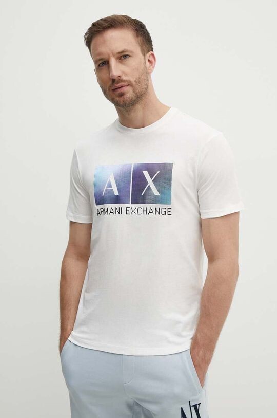 

Хлопковая футболка Armani Exchange, бежевый