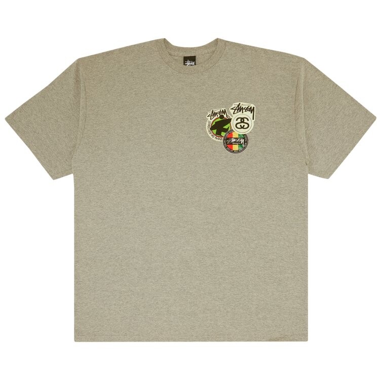 

Футболка Stussy Surfman For Jah Irie 'Grey Heather', серый