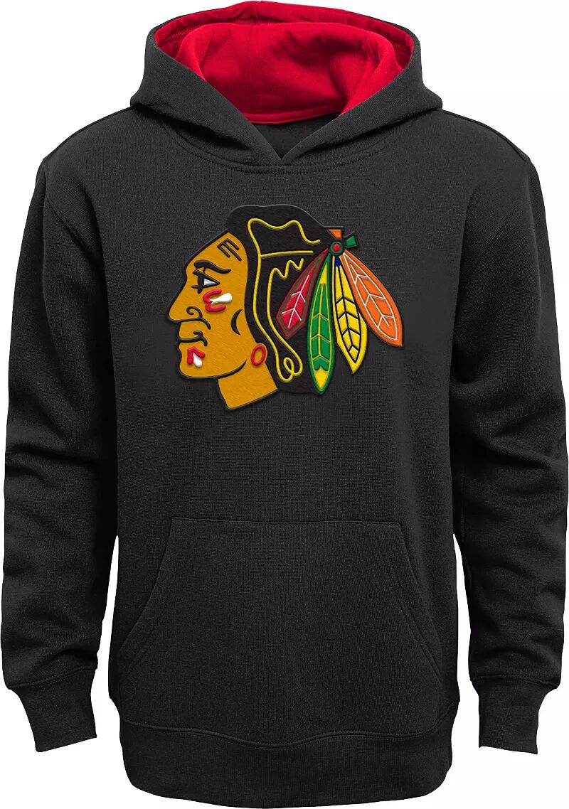 

Outerstuff Черная пуловерная толстовка с капюшоном NHL Youth Chicago Blackhawks Prime Alternate