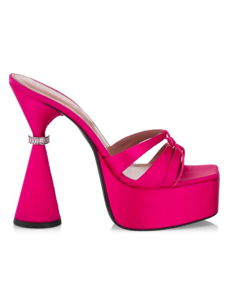 

Атласные мюли на платформе Sienna D'Accori, цвет Psycho Pink
