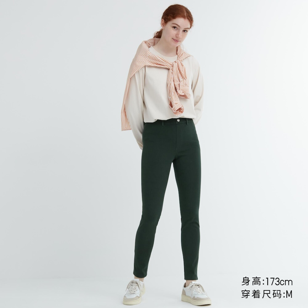 

Леггинсы Uniqlo эластичные узкие, темно-зеленый