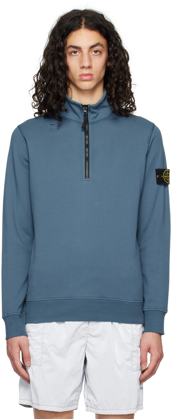 

Синий свитшот Stone Island, окрашенный в готовом виде