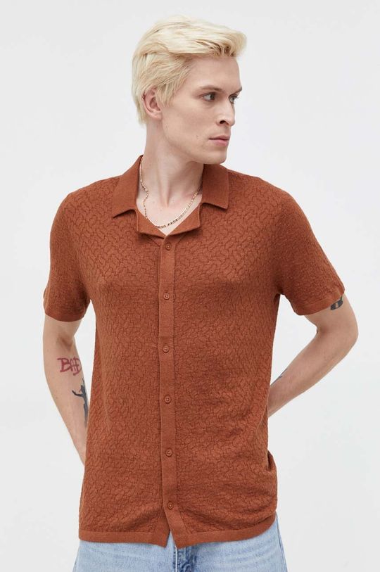 Компания Холлистер Рубашка Hollister Co., коричневый компания холлистер рубашка из смесовой шерсти hollister co бежевый