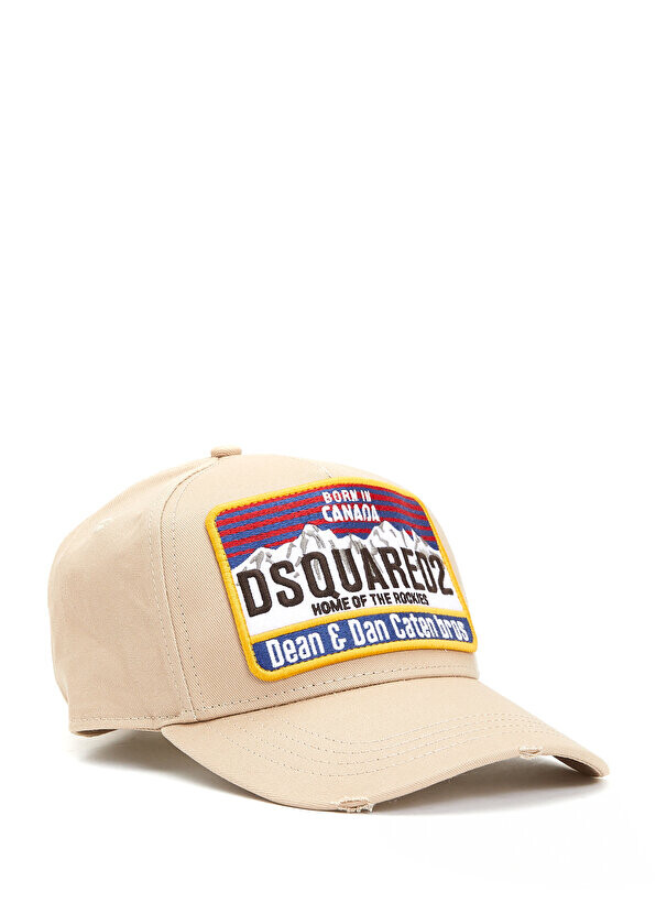 

Бежевая мужская шляпа с вышитым логотипом Dsquared2